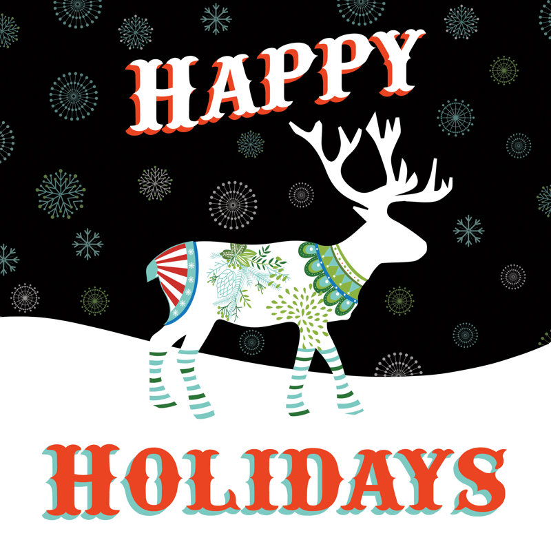 Mod Holiday On Black I, H 36 po x l 36 po, Non, Toile avec cadre flottant noir