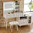 Modern Makeup Vanity Desk With Mirror And Lights-2018383756