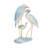 Cloughmills Polystone Family Bird Decorative Light Blue Sculpture with Yellow Accents