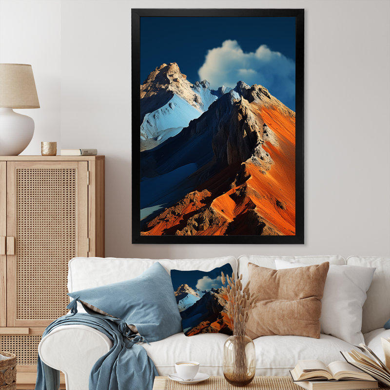 «Volcano Volcanic Reverie I», reproduction sur toile, Cadre simple noir, H 32 po x l 24 po x P 1 po