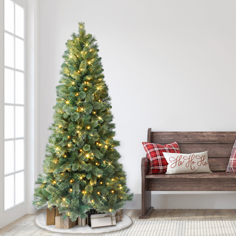 Gothurd 7' Artificial Pine Christmas Tree with Color & Clear Lights