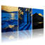 Abstrait, vagues de l'océan, forêt, arbres, coucher de soleil, ensemble de 3 impressions sur toile-592069466