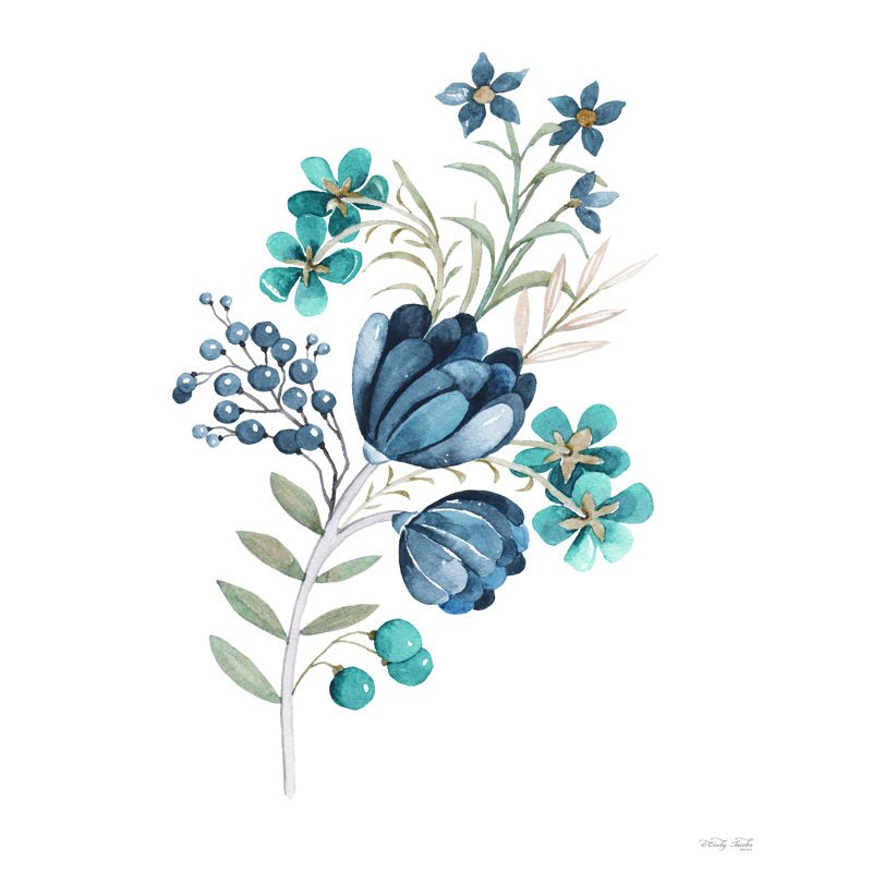 Blue Botanical Mums, H 16 po x l 12 po