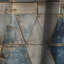 Rustic Cobalt Triangle Symphony III - Rideau occultant géométrique abstrait - 1 panneau-107536671