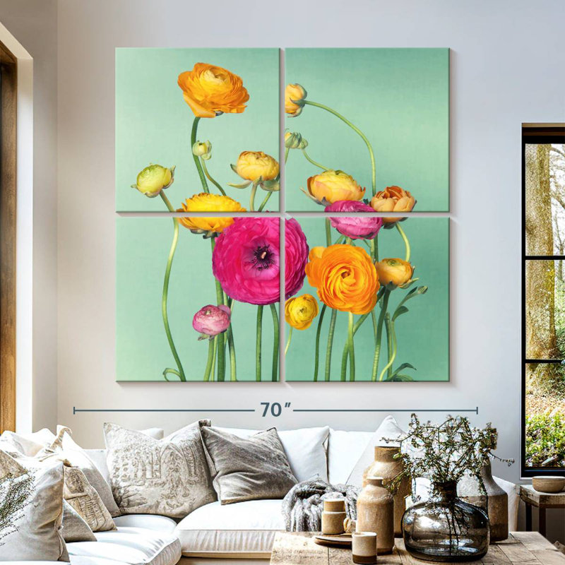 Harnek Ranunculus Flower Bouquet, 57" H x 57" W