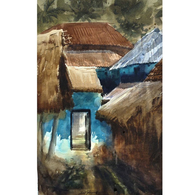Peinture de cabane | Aquarelle par Achintya Hazra