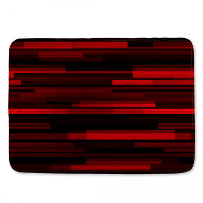 Tapis de bain rouge à rayures rouge