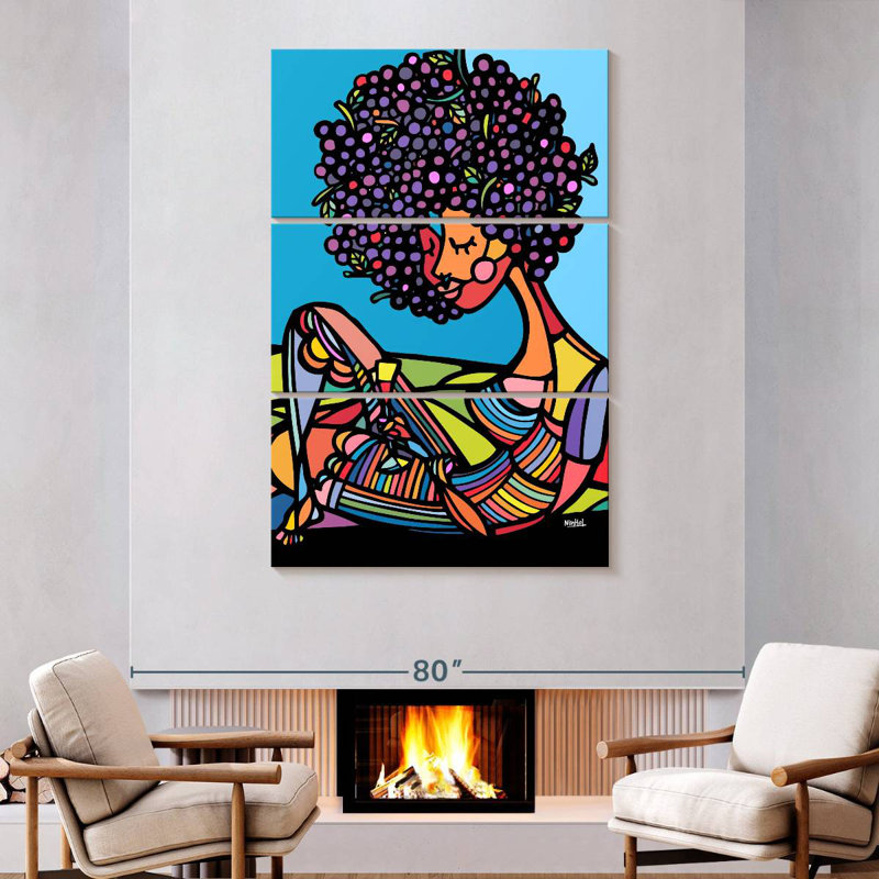 Leisha Afro, 74" H x 48" W