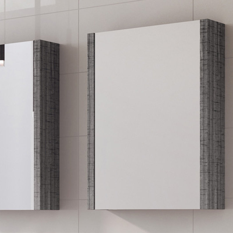 Walker 31.49606299mm W 800mm H Surface Framed Medicine Cabinet Mirror 3 Fixed, Grey Ash