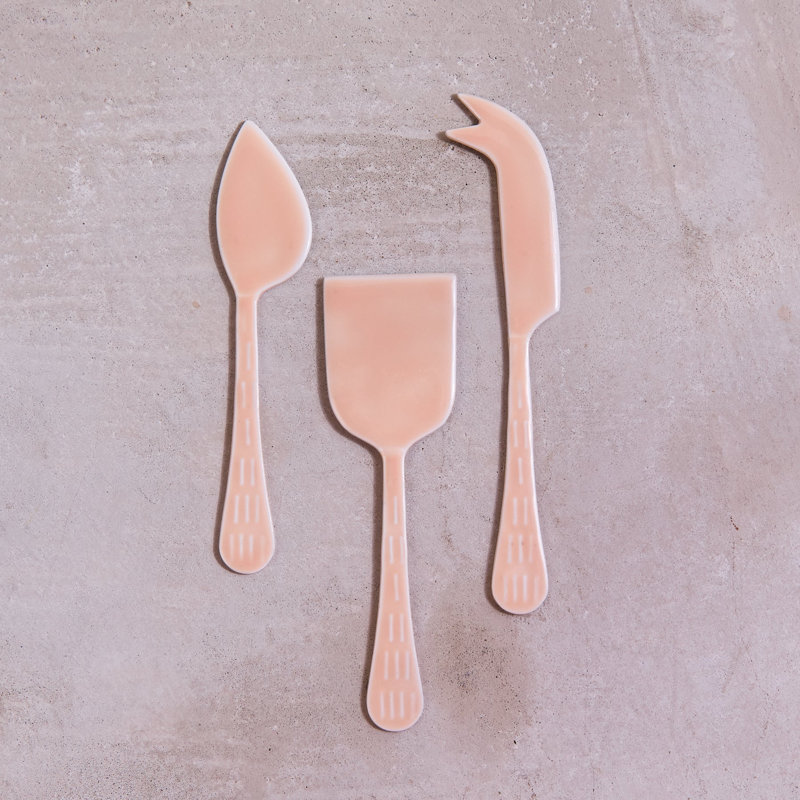 Ensemble de 3 fromages rose clair Nera, Rose