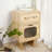Rotatable Robot Side Table, MDF Storage End Table, Natural