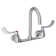 8" Centerset Deck Mount Laminar Flow Faucet with 5" Gooseneck Spout 4" Wristblade Handles 1/2"  Offset Inlets