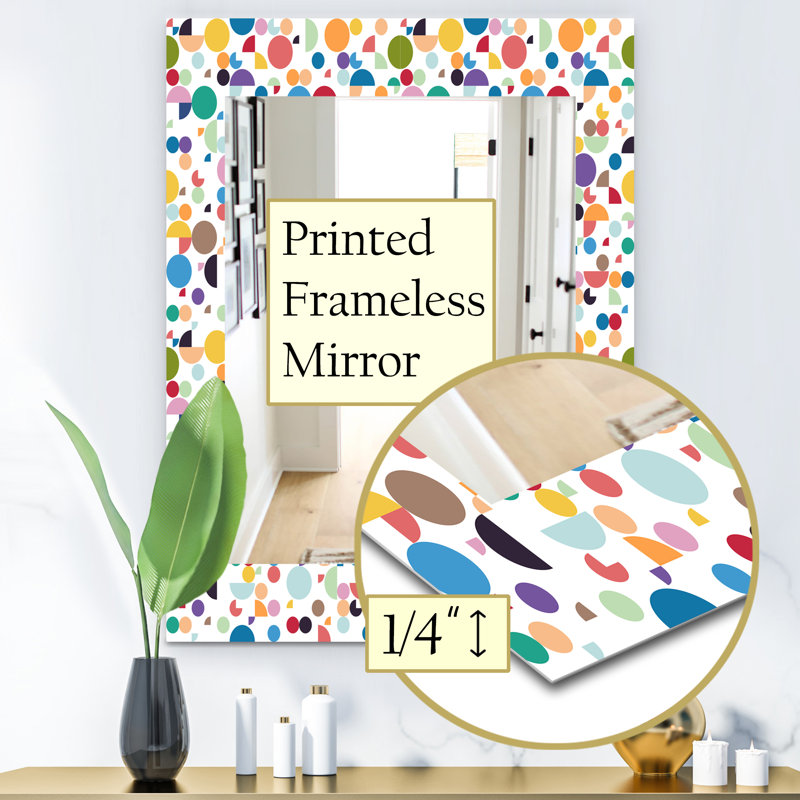 Miroir circulaire pour salle de bain/meuble-lavabo 5 mid-century, H 24 po x l 32 po
