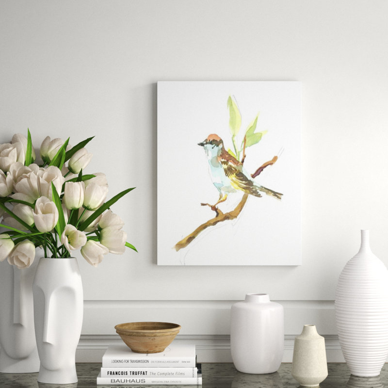 Chipping Sparrow Print by Fern Cassidy, 46" H x 36" W x 1.5" D, Knife Gel
