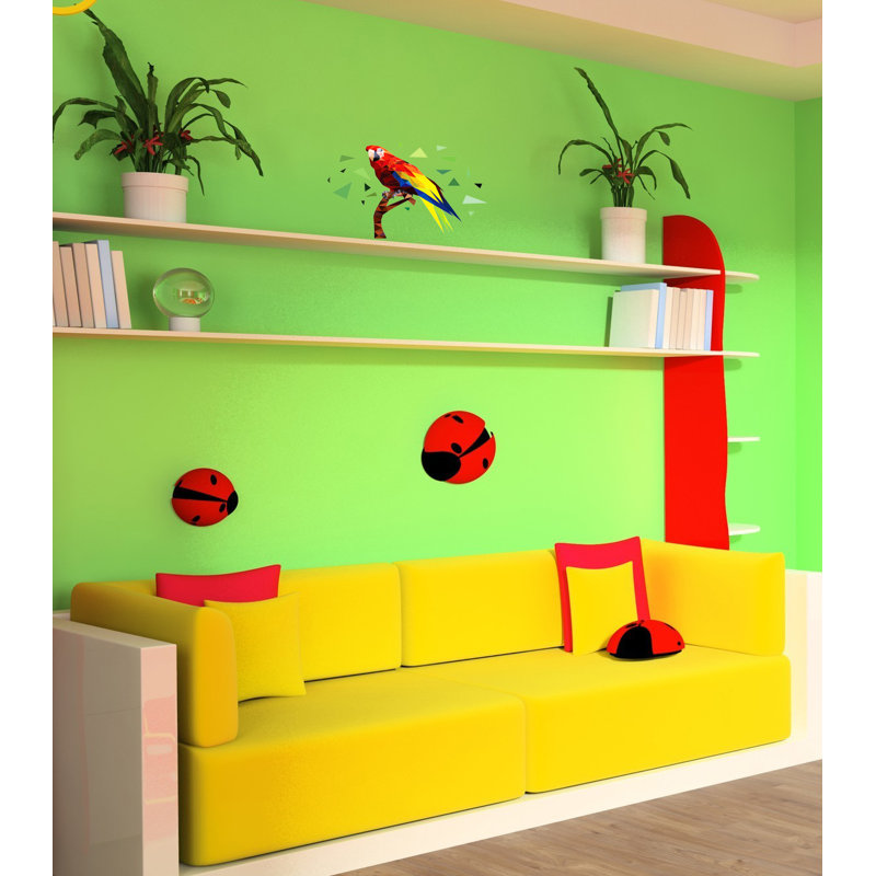 Adhésif décoratif perroquet Polygonal, H 10 po x l 11 po
