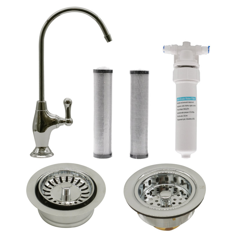 Westbrass Kitchen Faucet with Soap Dispenser, Polished Nickel