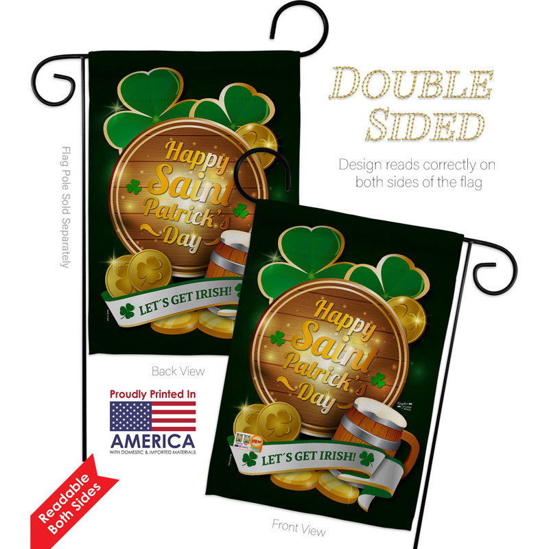 Ensemble de drapeaux en polyester 18 x 13 po Let Get Irish