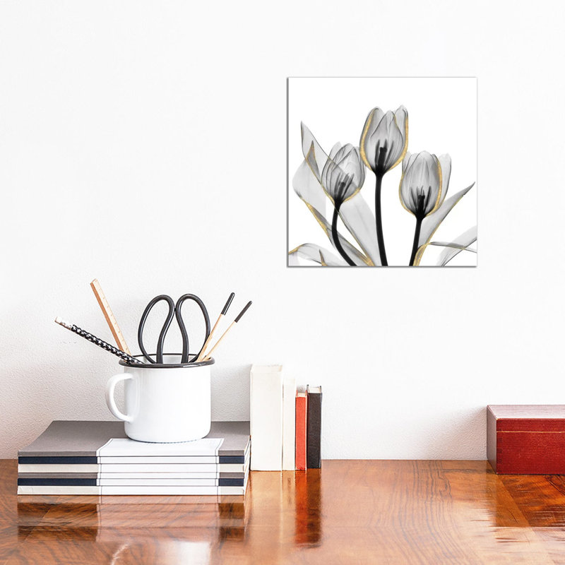 Gold Embellished Tulips V by Albert Koetsier - Wrapped Canvas Print, 30.48 cm H x 30.48 cm W