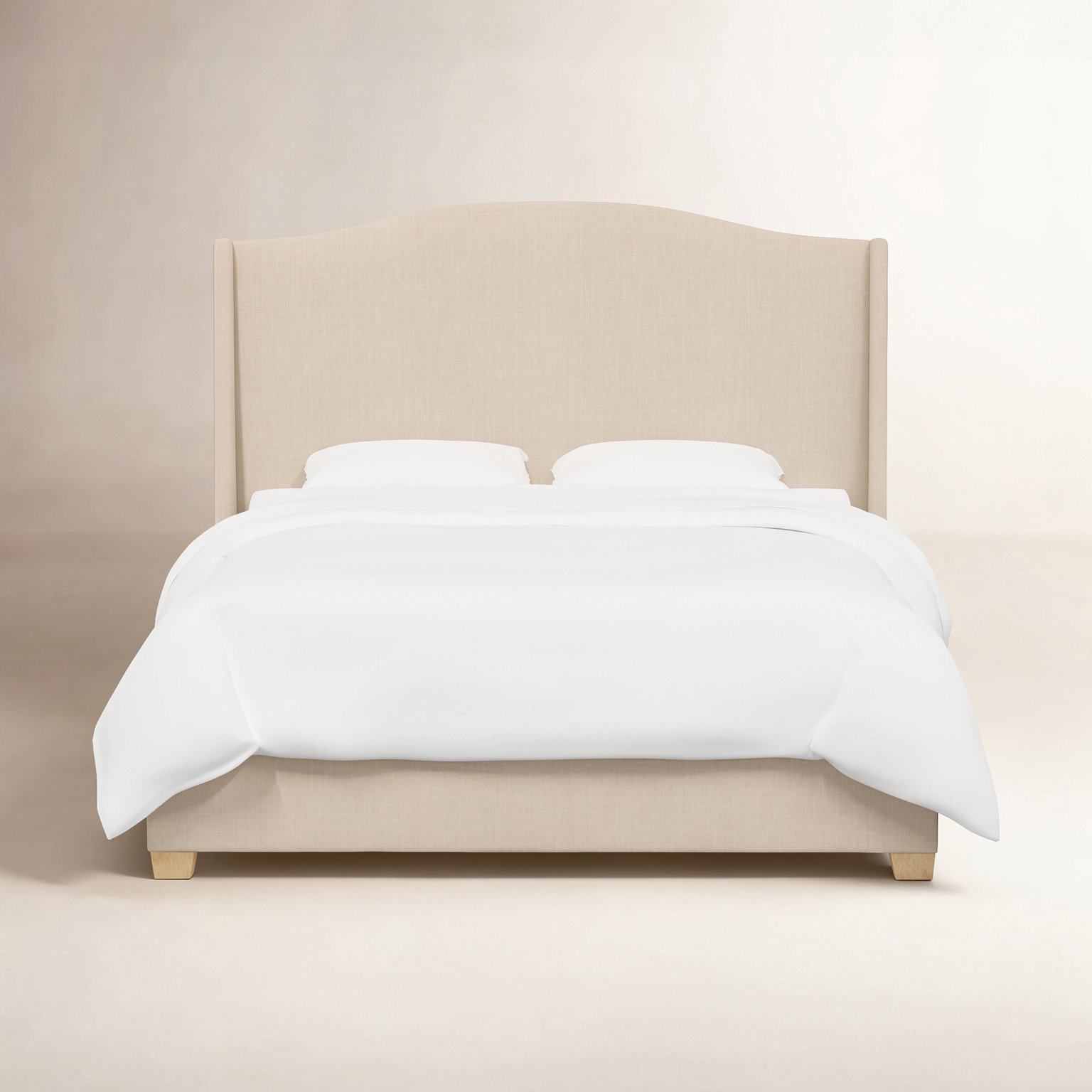 Allis Wingback Platform Bed, King, Classic Linen Linen