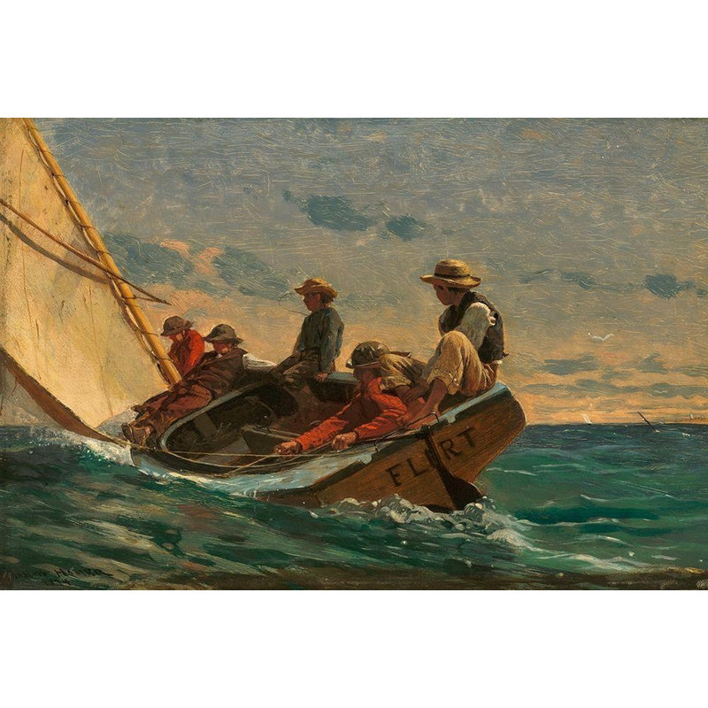 Longshore Tides Homer, Winslow Gallery Wrapped Canvas Art Titled: The Flirt, 13" H x 18" W