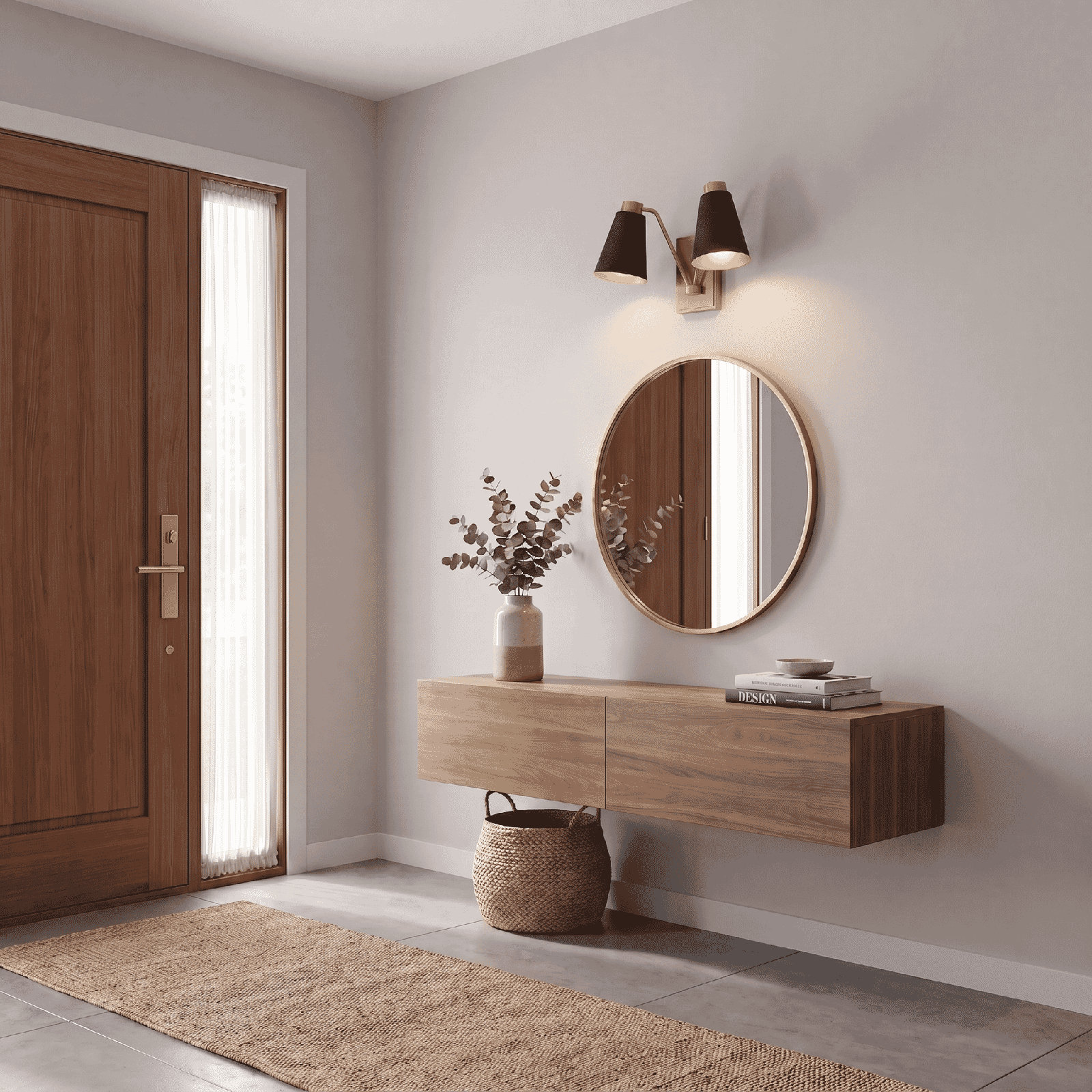 Alyra 2-Light Dimmable Armed Sconce, Black Brass