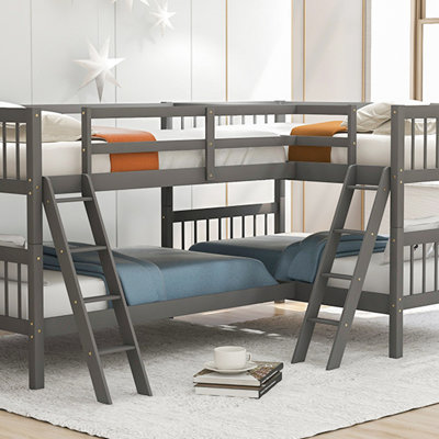 L-Shaped Bunk Bed With Ladder-OLD SKU :LPAAE