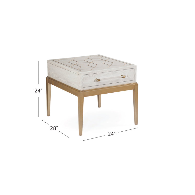 Whitmore End Table, White, 23" H x 17" W x 25" D