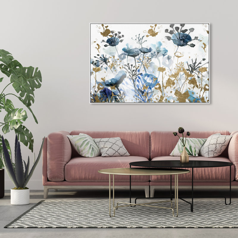 « blue jardin gold », impression, Toile tendue, H 36 po x l 54 po