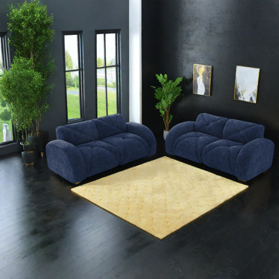 Ensemble de canapés confortables en velours moderne, assise profonde, aucun assemblage requis