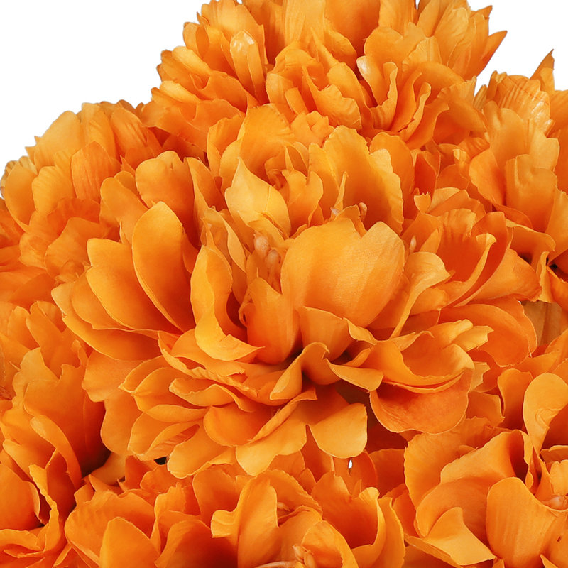 Artificial Hybrid Peony Flower Stem Bush Bouquet, Orange