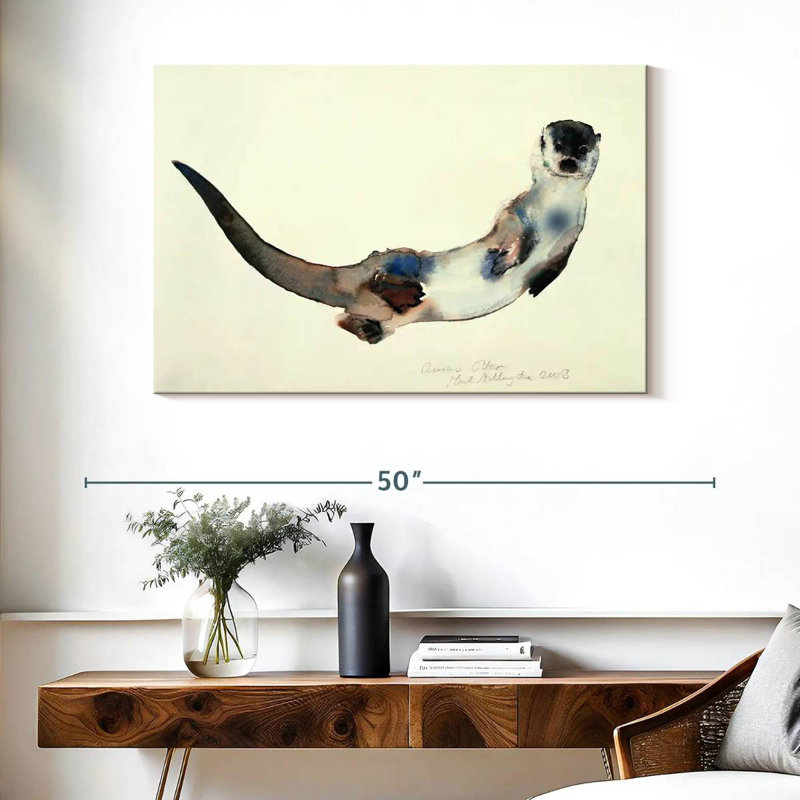 Curieuse loutre, H 26 po x l 39 po