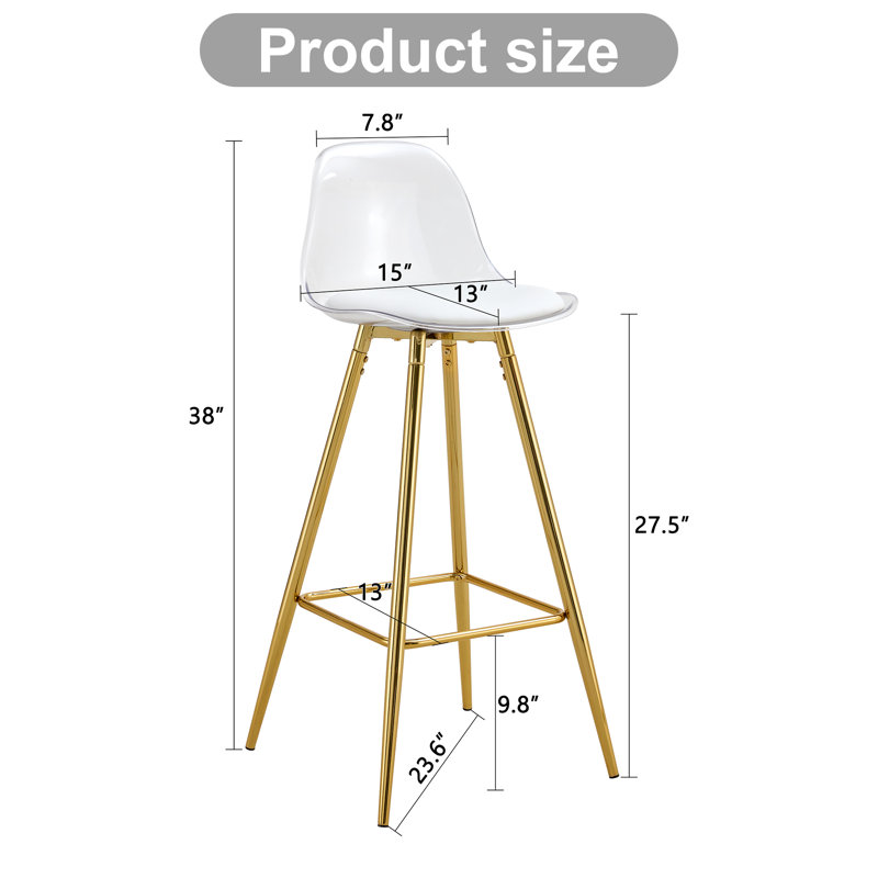 Tabourets de bar élégants et modernes avec structure en métal, conception compacte pour la maison