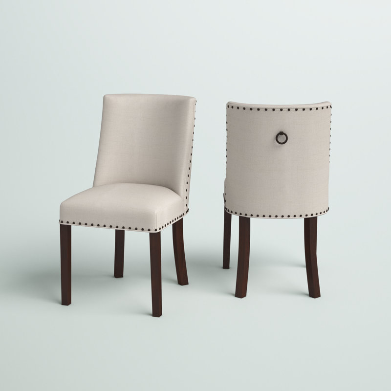 Ehrhart Upholstered Dining Side Chair, Espresso, Natural