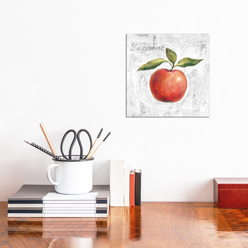 La Pomme On White by Silvia Vassileva - Wrapped Canvas Gallery-Wrapped Canvas Giclée, 30.48 cm H x 30.48 cm W