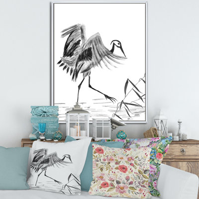 Grue japonaise japonaise - peinture sur toile