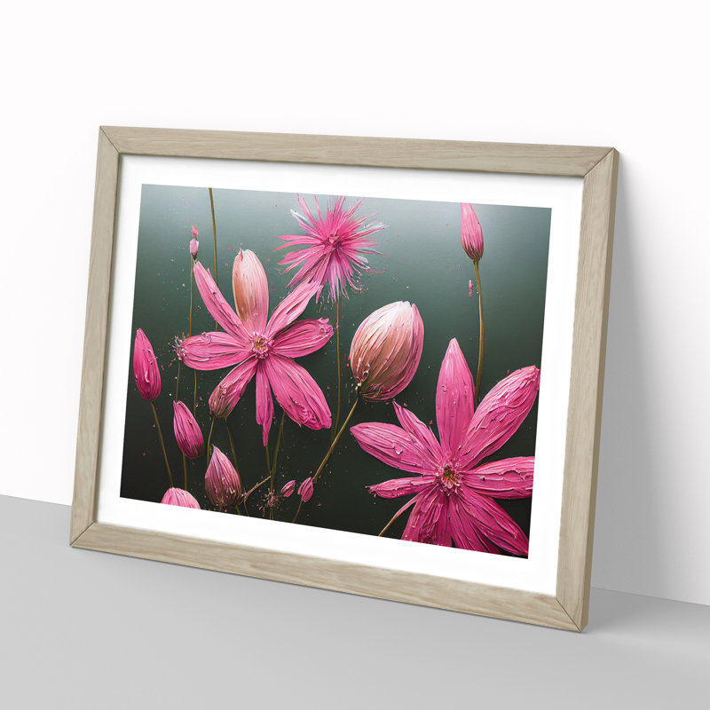 Captivating Wildflowers Floral - Framed Print, 25cm H x 34cm W x 2cm D, Oak