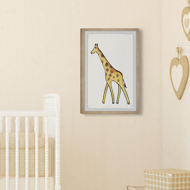 «Cassie Walking Giraffe», reproduction encadrée, H 12 po x l 8 po x P 1,5 po