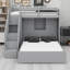 Lit superposé moderne avec escalier de rangement, garde-robe, ports USB et éclairage DEL-854062144