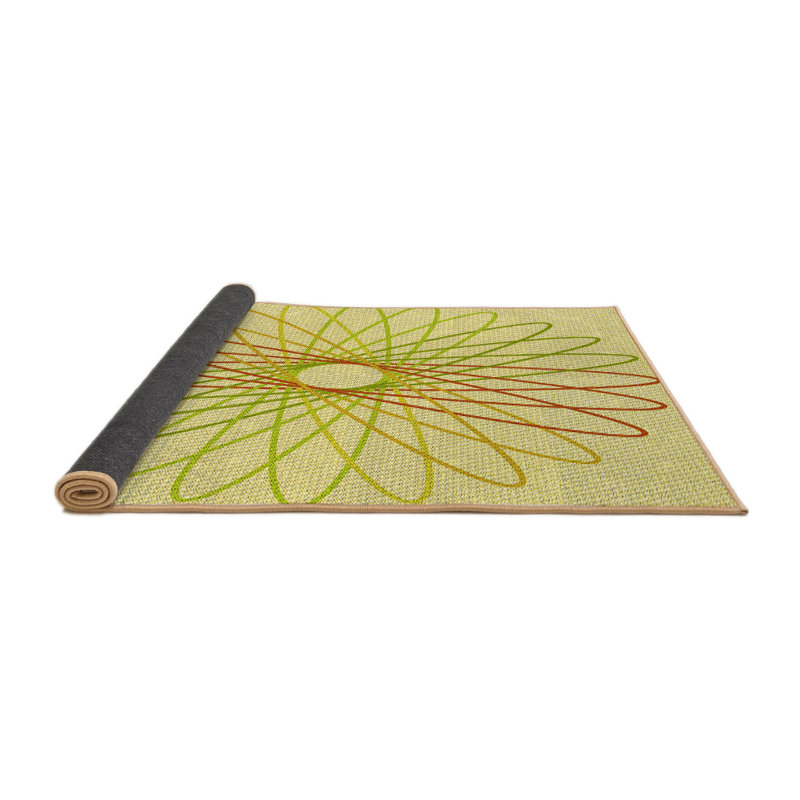 Tapis jaune géométrique, Rond 3 pi