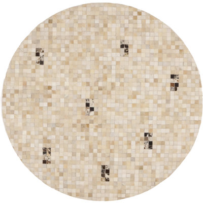 Tapis oriental multicolore moderne en cuir 6X6