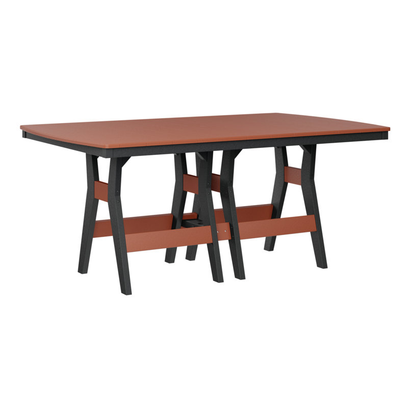 Berlin Gardens Harbour 72″ Rectangular Dining Table, Black, 30.37" H x 72" W x 44" D, Mango Orange