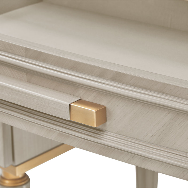 St. Charles Vanity Desk With Mirror & Chair - Dove Gray