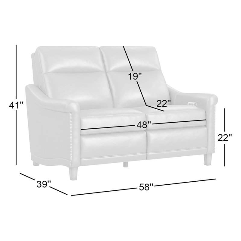 Causeuse inclinable électrique en cuir Elizabeth, Cuir véritable brun
