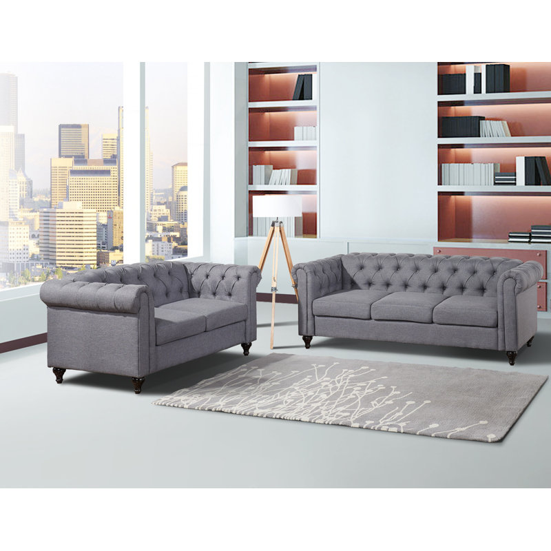 Ensemble de salon 2 pièces Morehouse, Gris foncé