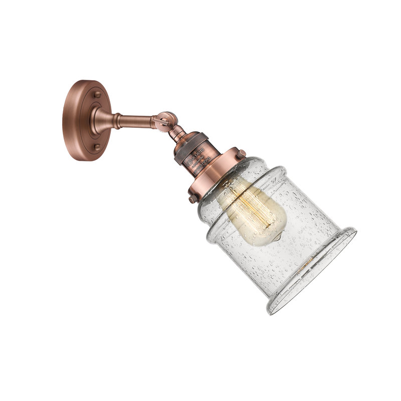 Galaviz Dimmable Bath Sconce, Seedy, 6 Watt Vinage LED Bulb, Antique Copper