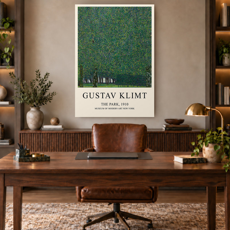 Impression sur toile de l'exposition « Paysage du parc vert » de Gustav Klimt, H 60 po x l 40 po