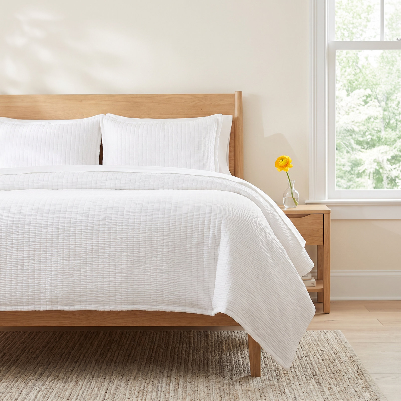 Boyfriend Cotton Shams, Standard, White