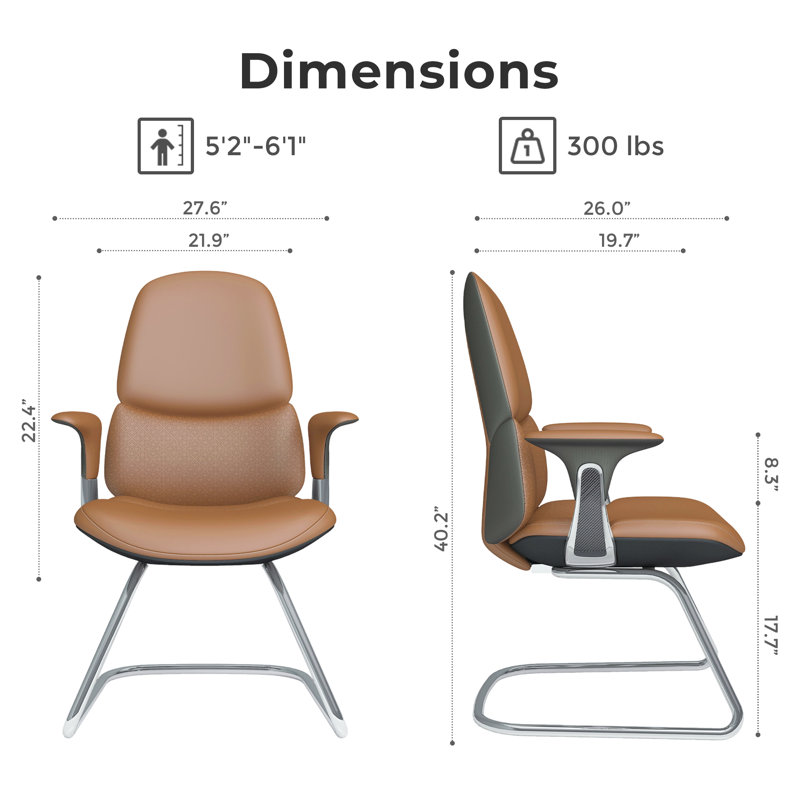 Genuine Leather Executive Chair，Home Desk Chair, Brown