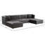 Canapé modulaire large en velours Moda de 127 po de largeur Moda-957840637