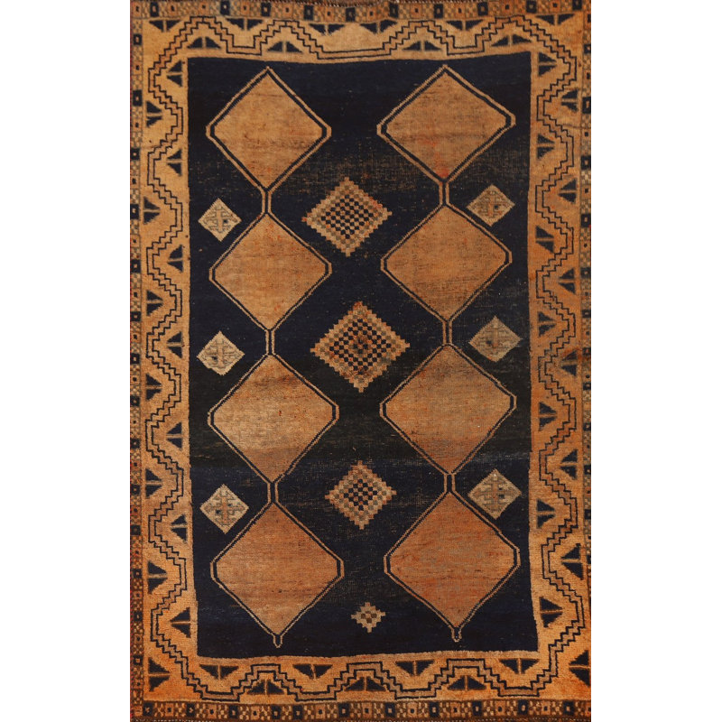 Tapis traditionnel antique géométrique 4 x 7
